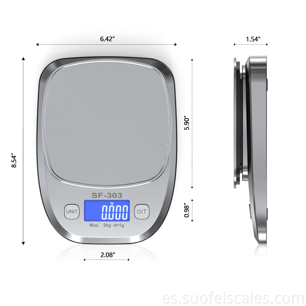 SF-303 Escala de pesaje digital de cocina digital de alta precisión de acero inoxidable D1G D1G